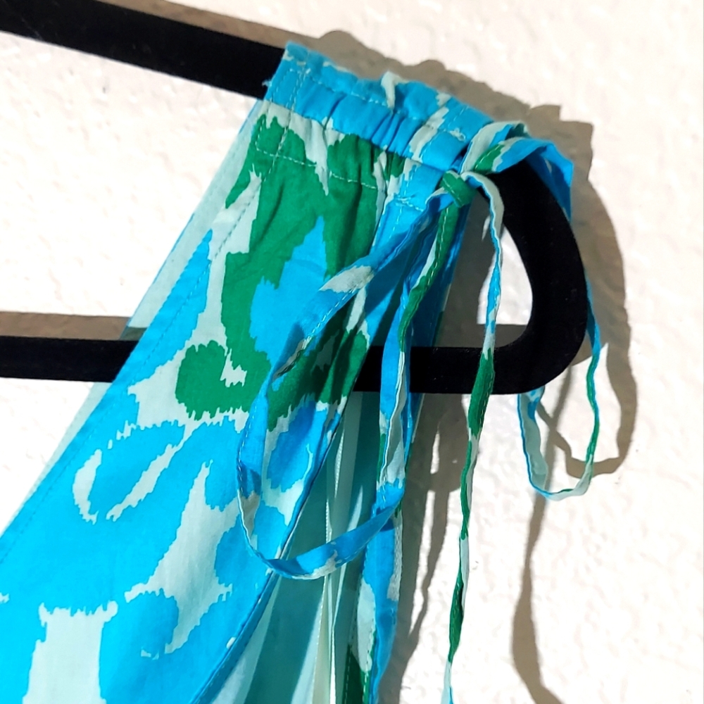 TALBOTS Ikat Medallion Blue/Green Lined Sleeveless Maxi Dress WM Sz 12 NWT - Picture 7 of 12